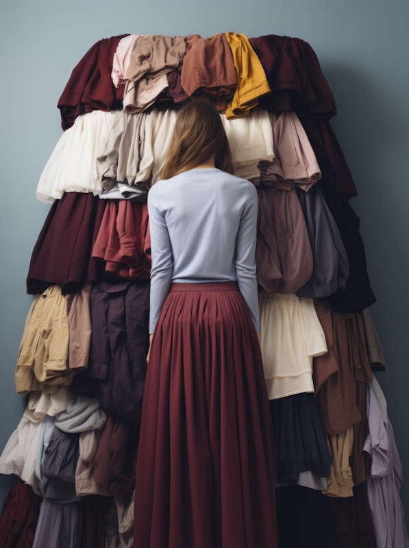 S'habiller pour se dire pyramide habits femme dos